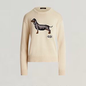 Intarsia-Knit Dachshund Cotton Sweater Ralph Lauren